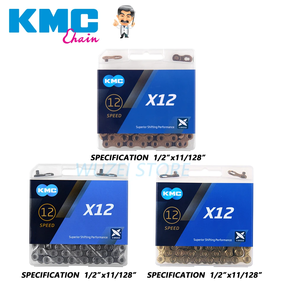 KMC X12 велосипедная цепь 116л горный велосипед 12 Скоростей золотой серебряный
