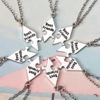 new best friend 8 piece set bff forever friendship good sisters three dimensional triangle alloy necklace jewelry 2021 for men