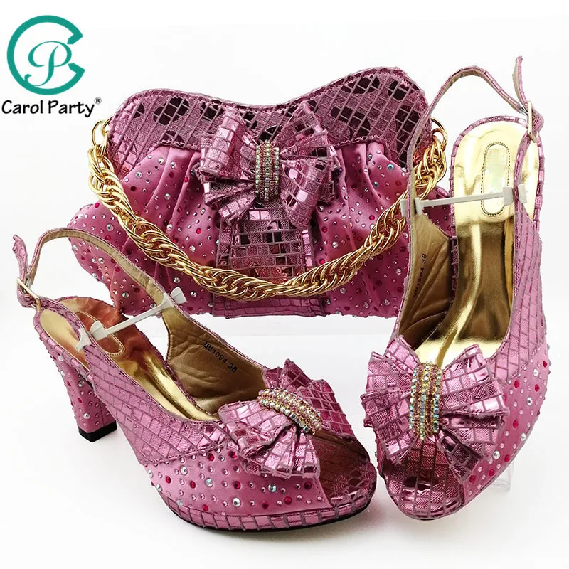 Итальянская обувь с сумочкой в комплекте 2019 г. комплект из туфель и сумочки