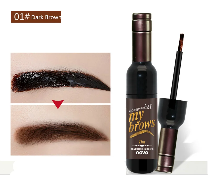 Dark Brown Бутылка Красного вина, отшелушивающий средство для увеличения бровей, краска для бровей, тату, водостойкий стойкий гель-крем, Косметика для макияжа - Цвет: Dark Brown