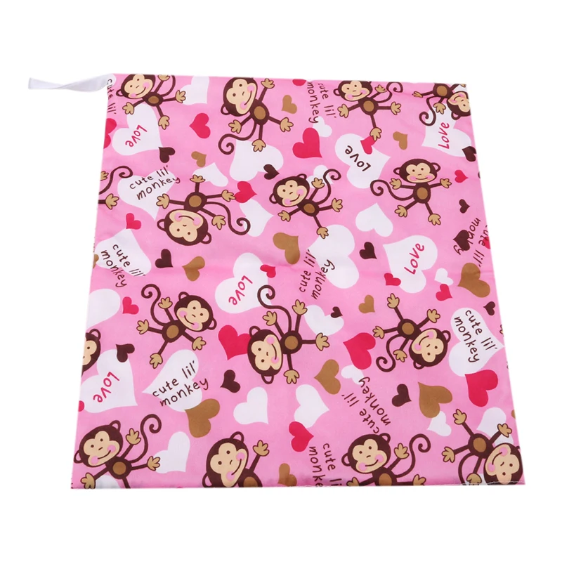 

Baby Diaper Bags Printed Double Zippered Wet/Dry Bag Waterproof Wet Cloth Diaper Backpack Reusable Diaper Cover