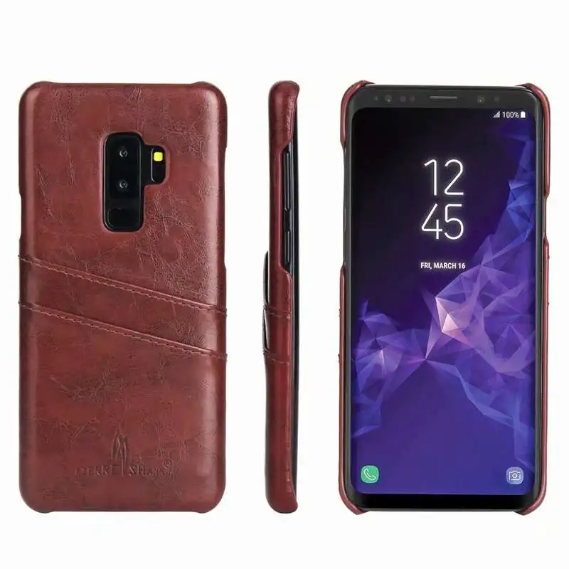 

for Samsung Galaxy S9 Case Vintage PU Leather Oil Wax Pattern Shockproof Card Slot Phone Back Cover for Samsung Galaxy S9 Plus