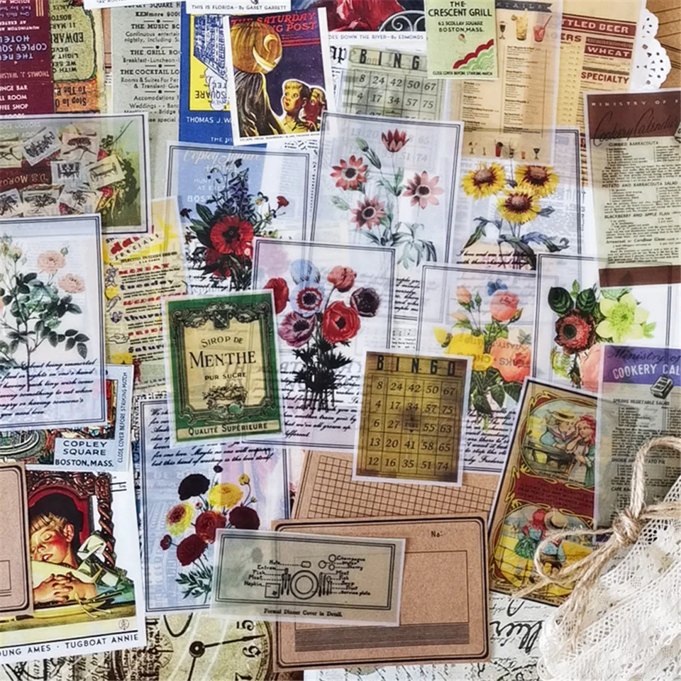 ABC винтажные смешанные материалы бумажные наклейки s наборы высечка для