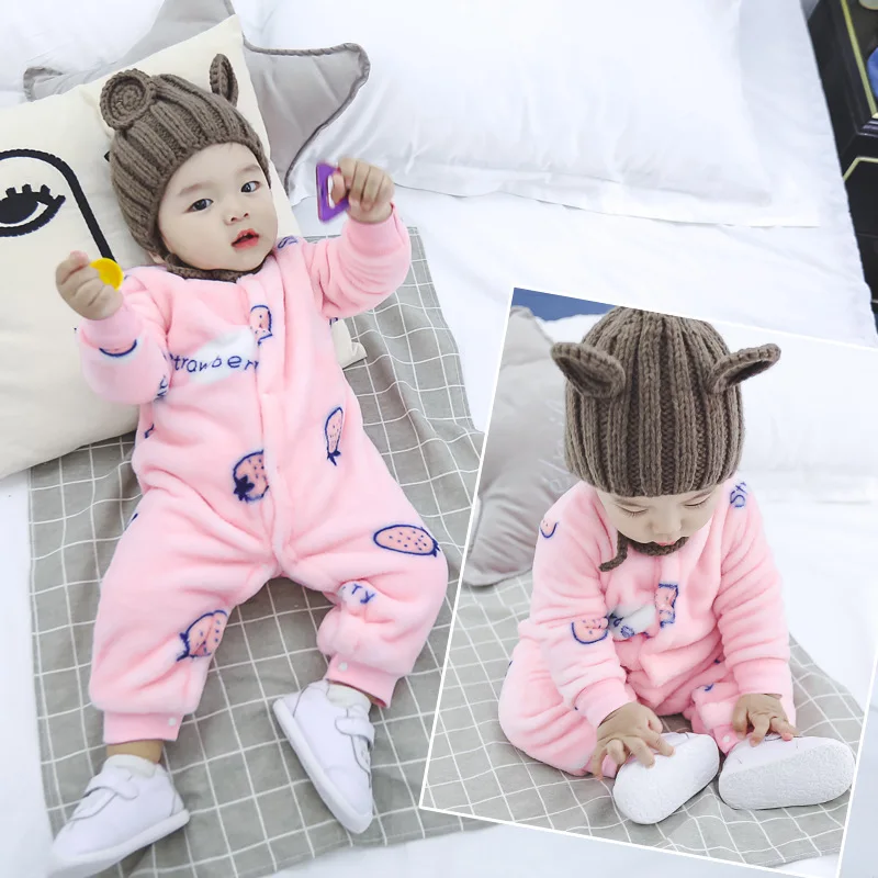 

Baby Clothes Flannel Jumpsuit Autumn Winter Pajamas Warm Comfortable Baby Rompers 0-2Y Baby Onesies