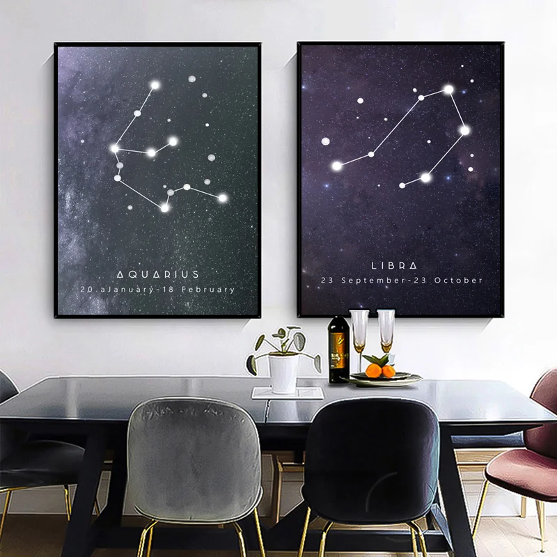 Гостиной арт Овен Телец Лев с принтом близнецы Для малышей Скорпион Пособия по