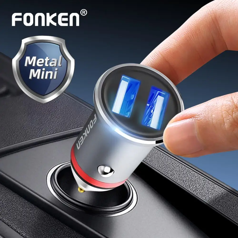 FONKEN 5V 3.1A USB Автомобильное зарядное устройство 2A для мобильный телефон адаптер 2
