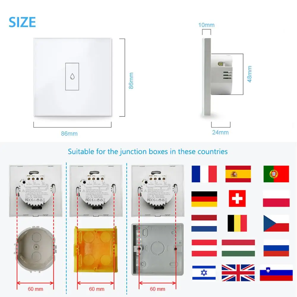 

MOL EU WiFi Boiler Water Heater Switch Tuya Smart Life App Remote Control Timer Voice Control Google Home Alexa Siri