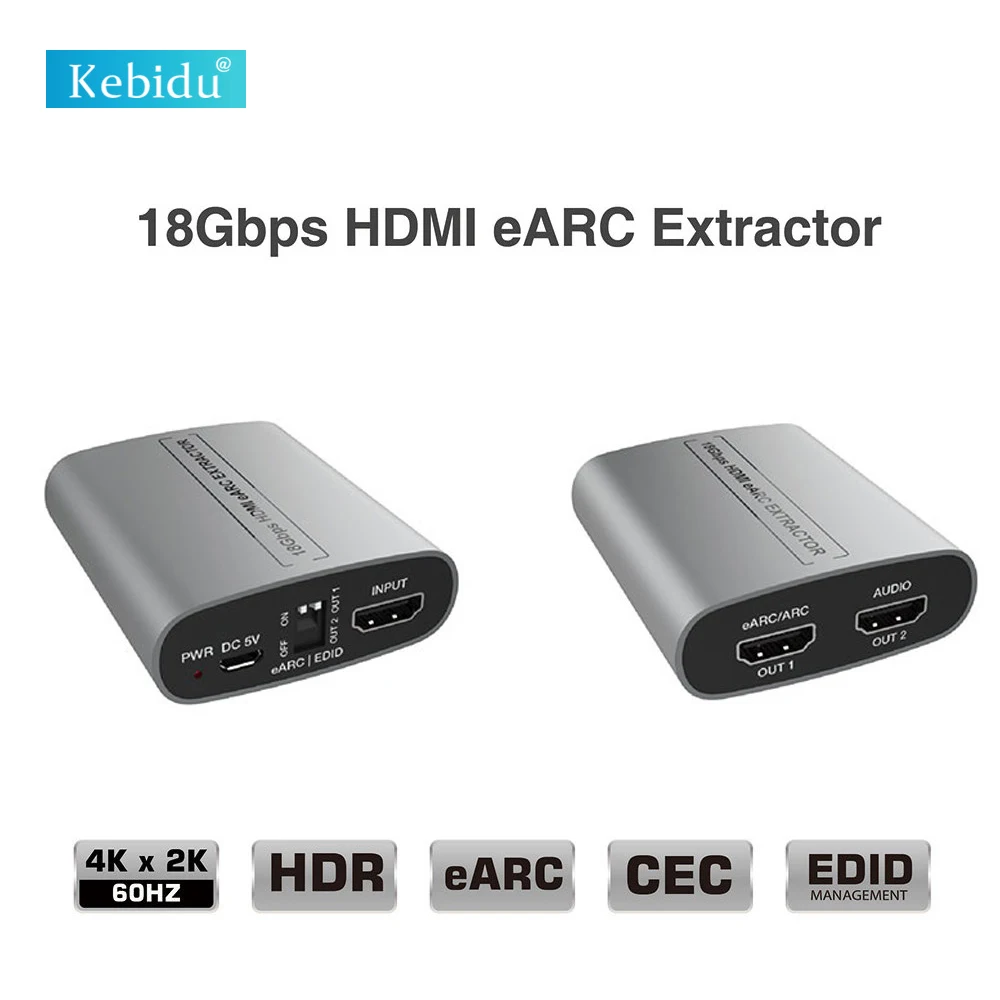 

Адаптер-экстрактор Kebidu 2K/4K, 60 Гц, 18 Гбит/с