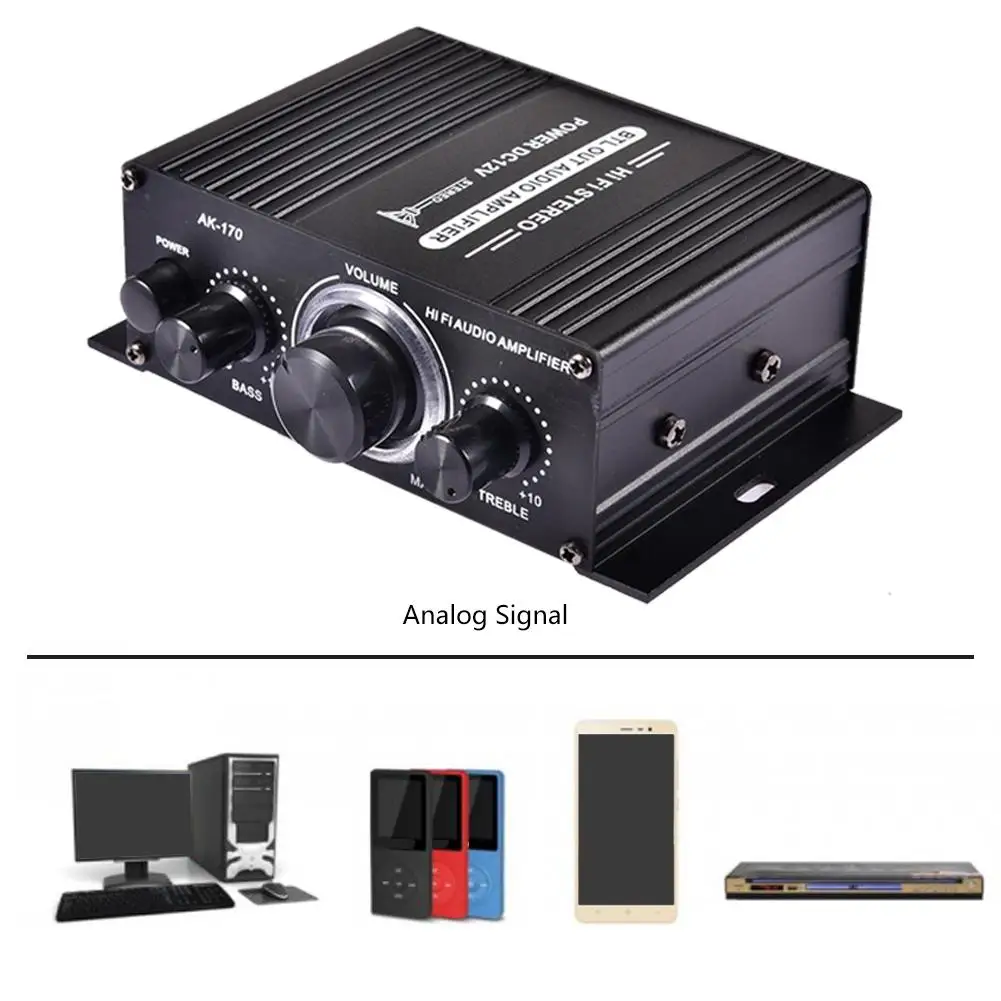 Мини Hi Fi цифровой аудио усилитель 12 В автомобильный мотоцикл стерео с высоким