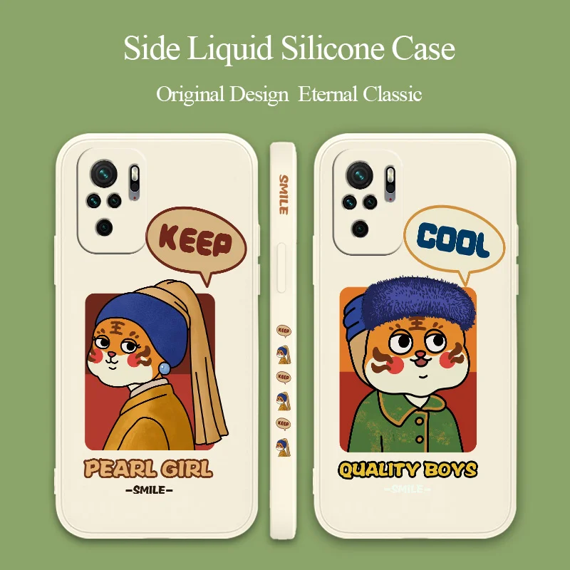 

Ferocious Tiger Boy Liquid Slicone Phone Cover Xiaomi Redmi Note 10 10S 9T 9 8 7 Pro Max Redmi 9 9A 9T K40 K30 K20 Pro Soft Case