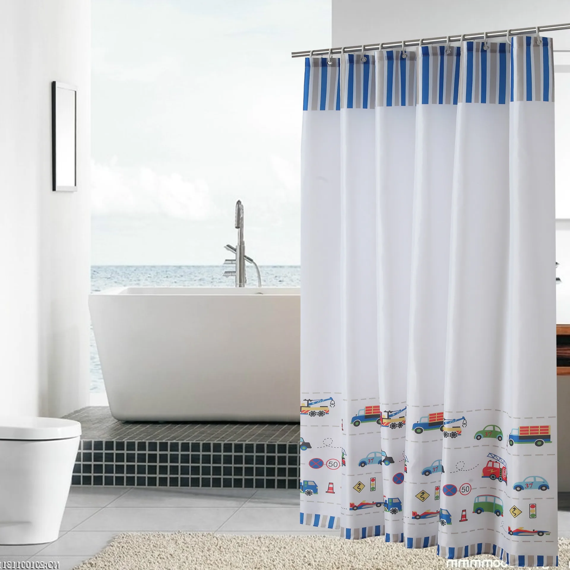 

Waterproof Polyester Shower Curtain Anti-mildew Cartoons Curtains Bathroom Shower Opaque Cortinas Ducha Bathroom Decor BE50SD