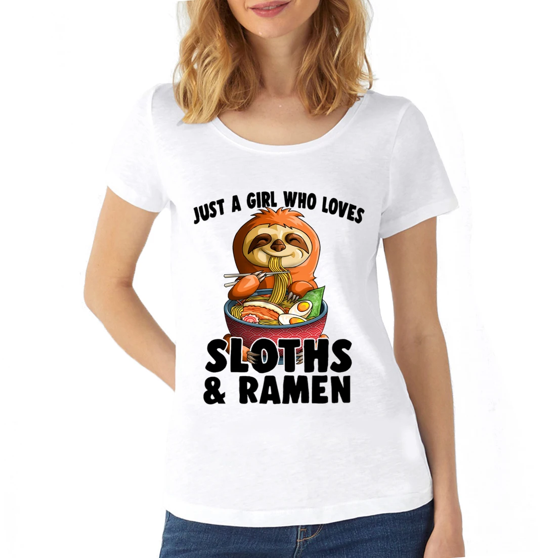 

2022 Милая женская одежда, которая любит ленивых и Ramen Kawaii, футболка с рисунком Ленивца, забавная Эстетическая рубашка, футболка для отдыха, фу...