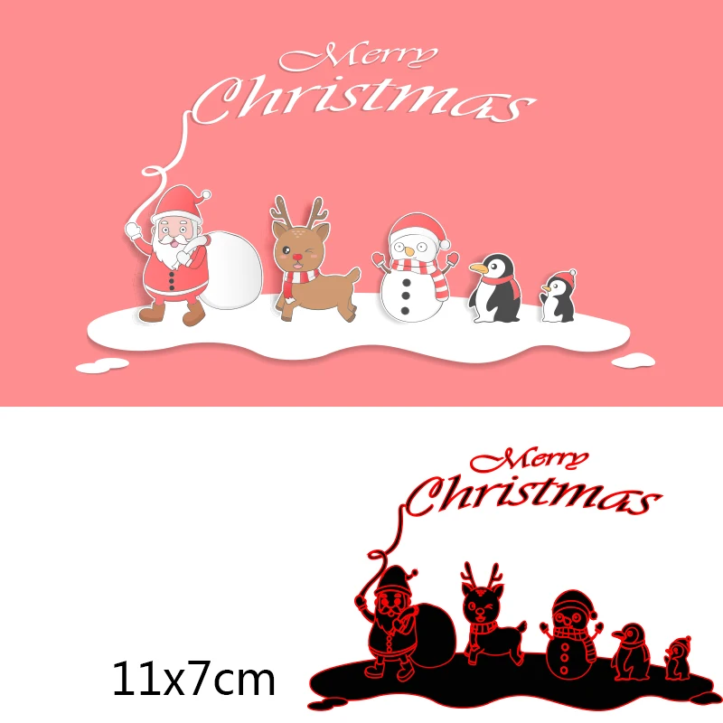 

Cutting Dies Santa Claus, Snowman, Penguin Metal steel frames DIY Scrap booking Photo Album Embossing paper Cards 110*70mm