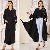 new2021 md kaftan open abaya dubai turkey muslim fashion kimono cardigan mujer caftan women islam abayas american clothing robe