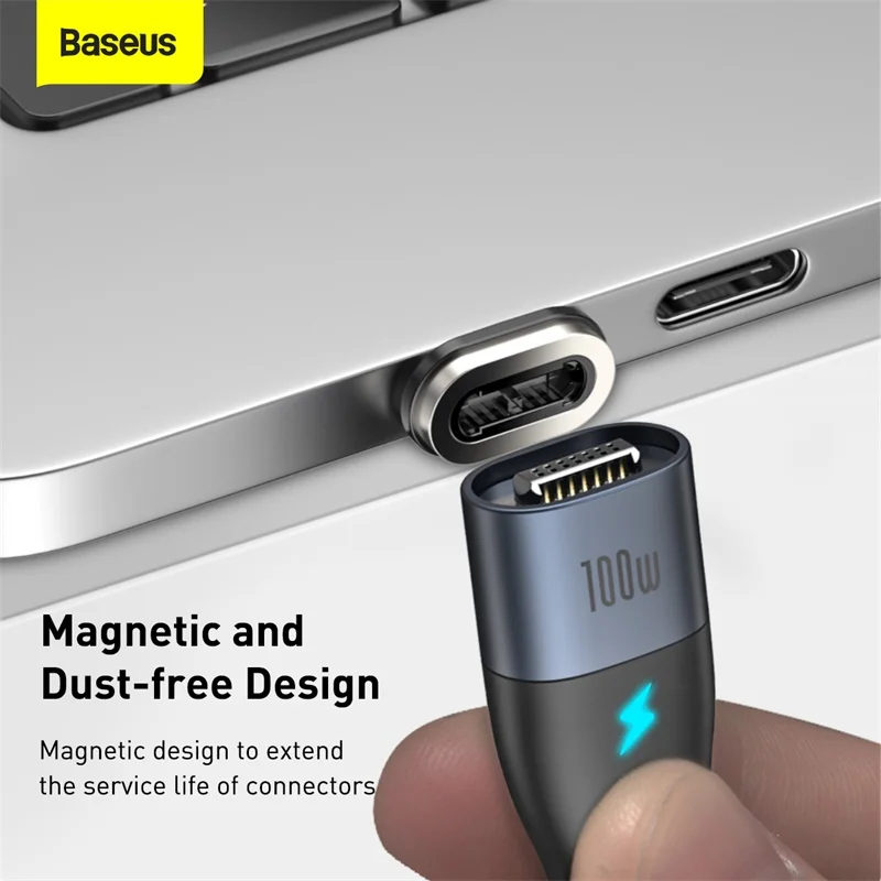 Baseus-Cable de carga magn&eacute;tico de 100W, Cargador r&aacute;pido USB tipo C para Xiaomi Redmi Note, MacBook y iPad-2