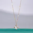 Amaiyllis 18k золото минималистское ожерелье из ракушек с подвесками квадратная ракушка модная цепочка до ключиц 18k золотое ожерелье для влюбленных ювелирные изделия