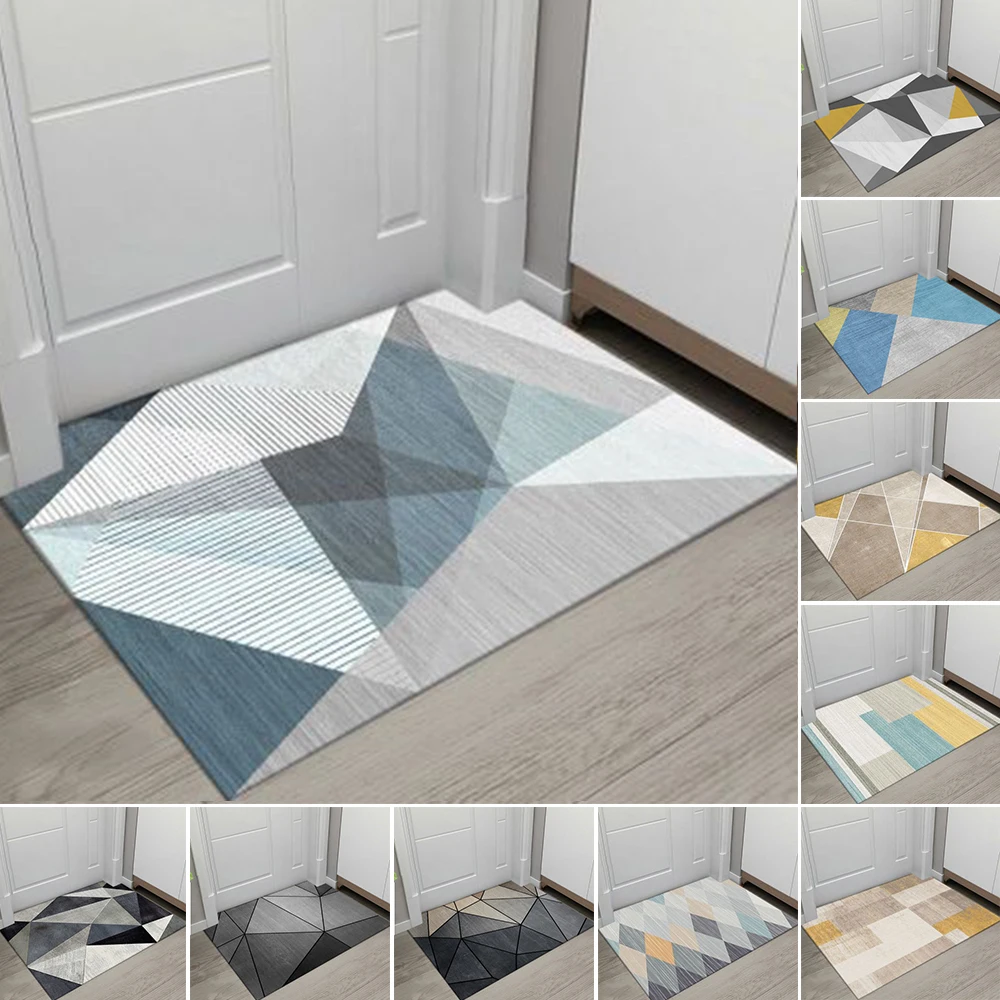 

Geometric Floor Mat for Living Room Bedroom Welcome Entrance Doormat Anti-slip Bathroom Rug Kitchen Long Carpet Welcome Mats