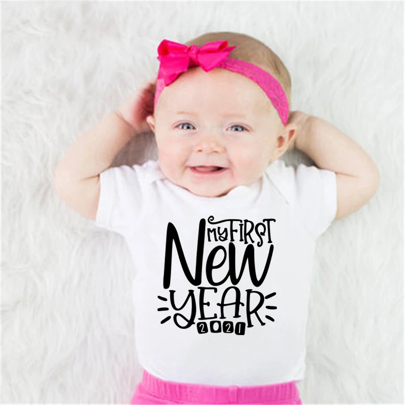

Мой первый новый год 2021 детское боди для новорожденных девочек мальчиков с коротким рукавом хлопковые комбинезоны повседневная одежда Нов...