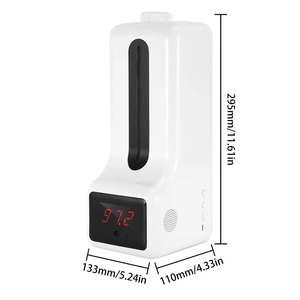

K9 1000ml Automatic Sensor Free Hand Soap Dispenser Infrared Thermometer Integrated Sanitizer Machine Bathroom Hotel Accessor