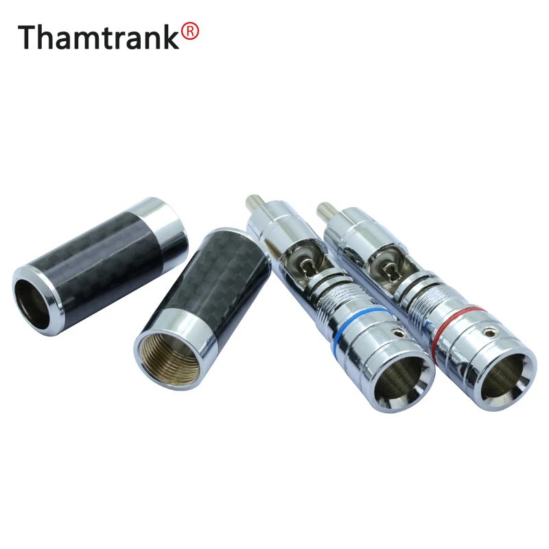 2 шт./1 пара разъем RCA из углеродного волокна штекер адаптер видео/аудио провод