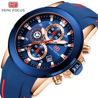 mini focus chronograph military watch men sports watches mens 2021 luxury brand golden blue silicone mens watch wrist quartz