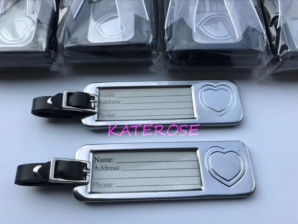 (10 шт./лот) Бесплатная доставка + хромированная бирка для багажа с сердечком и