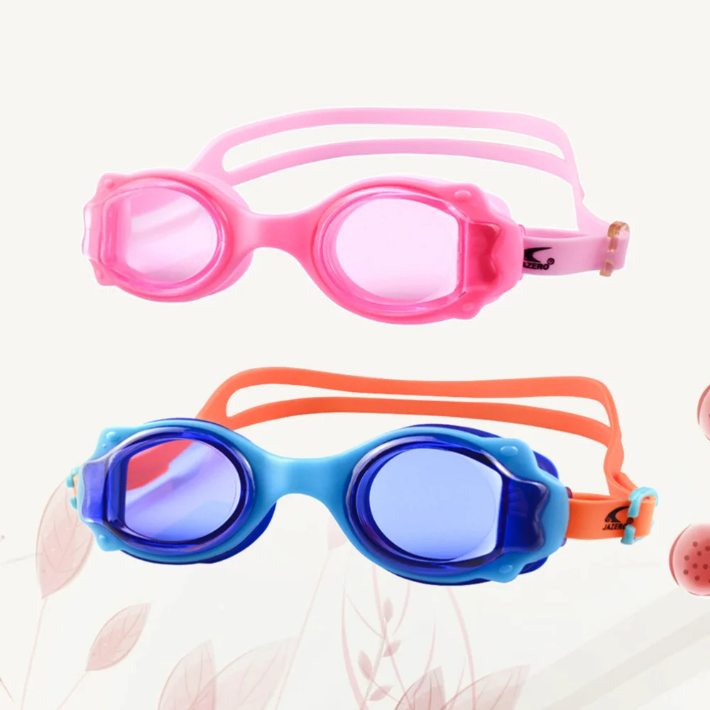

2pcs Kids Swim Goggles High Definition Anti-fog Waterproof Swim Glasses Eyewear (Pink, Orange Blue)