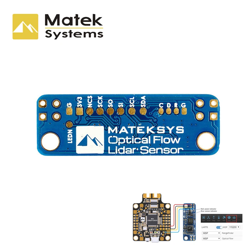1 шт. MATEKSYS Matek оптический поток и датчик лидар 3901-L0X INAV модуль F4 F7 F405 Контроллер