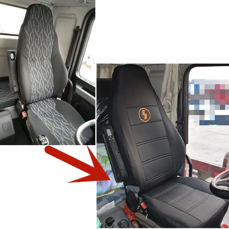 

Car Seat Covers Applicable to Truck SHACMAN F3000 Black Microfiber Leather interior accessories(1+1)