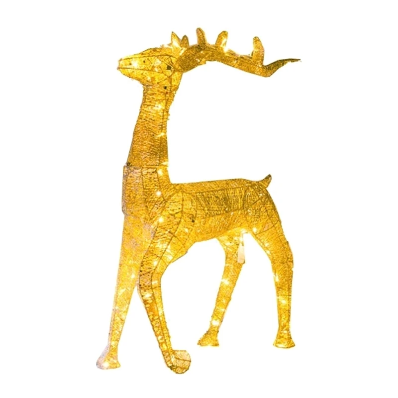 

517E Led Glowing Reindeer Ornament Deer Pulll Car Decor for Decoration Led Light
