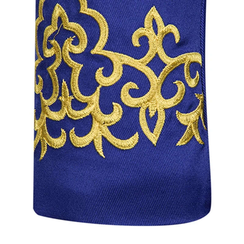 Мужская средневековая ретро куртка мужской костюм вышитые манжеты стоячий