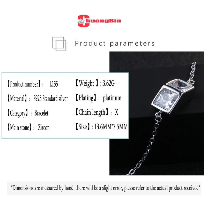 

Genuine S925 sterling silver female bracelet simple personality zircon student fashion bracelet silverware