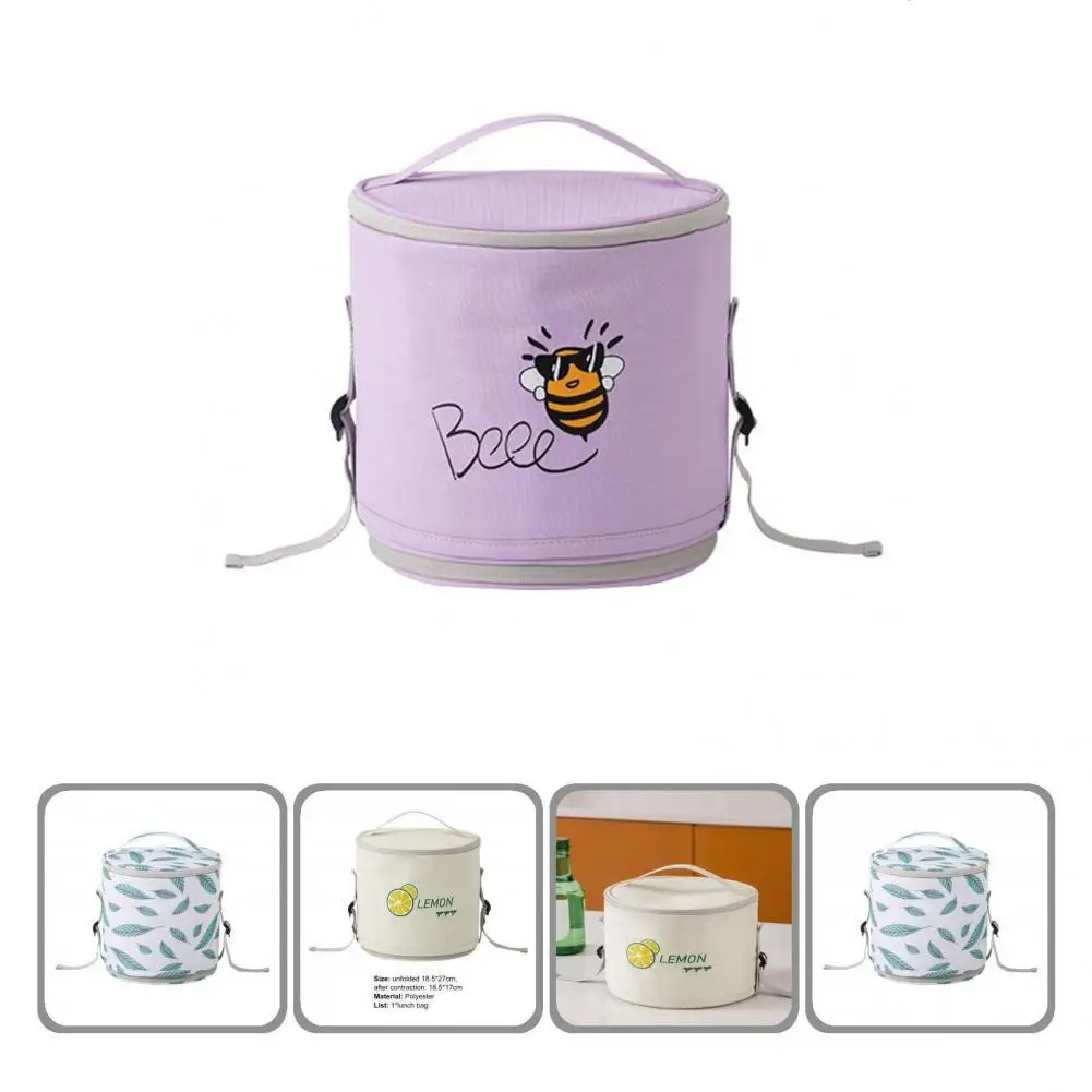 

Thick Insulated Lunch Bag Cylinder Cold Retention Smooth Surface Food Delivery Bag Lunch Bag Thermal Insulated Bag