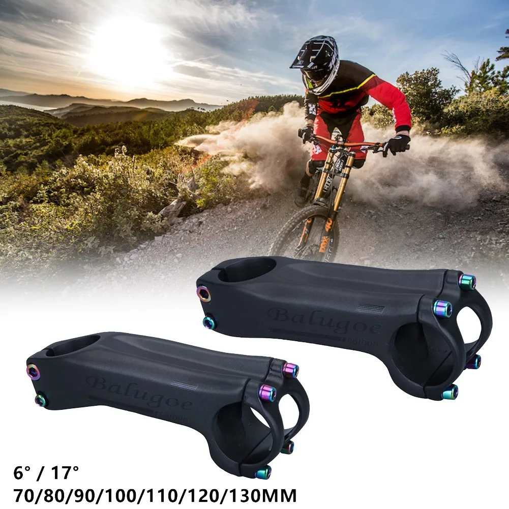 

1PC 31.8 X 70-130MM Bicycle Handle Bar Tube BALUGO 6°/17° Carbon Fiber Bicycle Stem MTB Road Stems Cycling Accessories