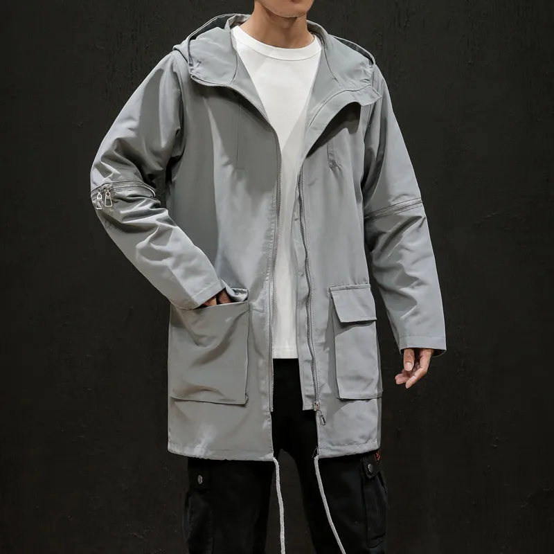 Liketkit мужские осенние тренчи с капюшоном 2019 однотонные свободные толстые куртки