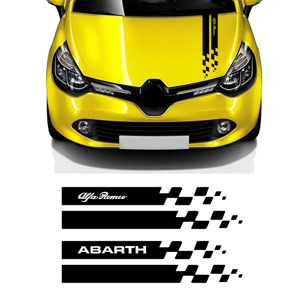 Хром Ванадий наклейка капота багажник капот виниловая графическая для Alfa Romeo Abarth