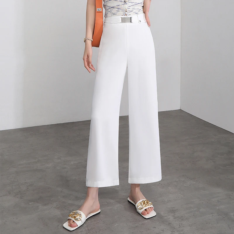 

Design Office Lady Wide Leg Pants Chiffon Pantalon Patte Elephant Pantalones Mujer Korean High Waist Pants Trousers Women