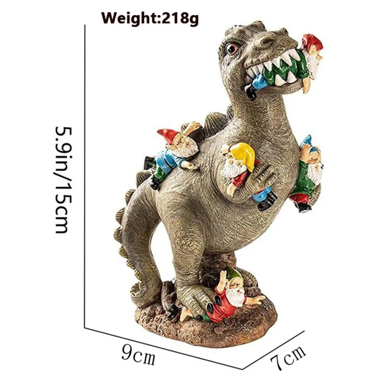 

Dinosaur Statue Garden Decoration Resin Sculptures Eating Gnome Animal Statue Easter Decoration