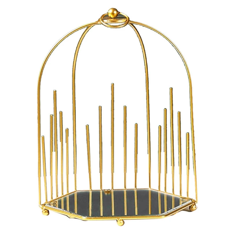 

Birdcage Shelves Desktop Cosmetic Shelves Skin Care Products Display Storage Double Dessert Table