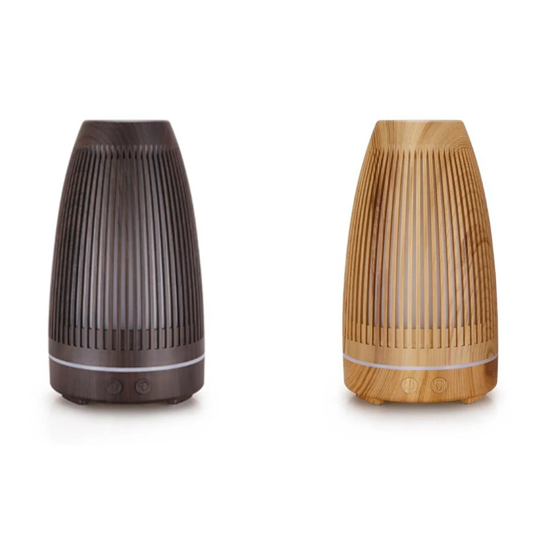 

Aroma Diffuser Ultrasonic Air Humidifier Flame Beating Lighting with Wood Grain Electric LED Lights