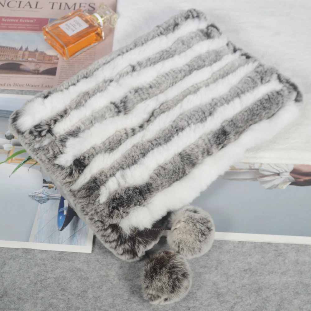 Новый стиль Для женщин Настоящий мех кролика шапки бини Шапки меховые шапочки