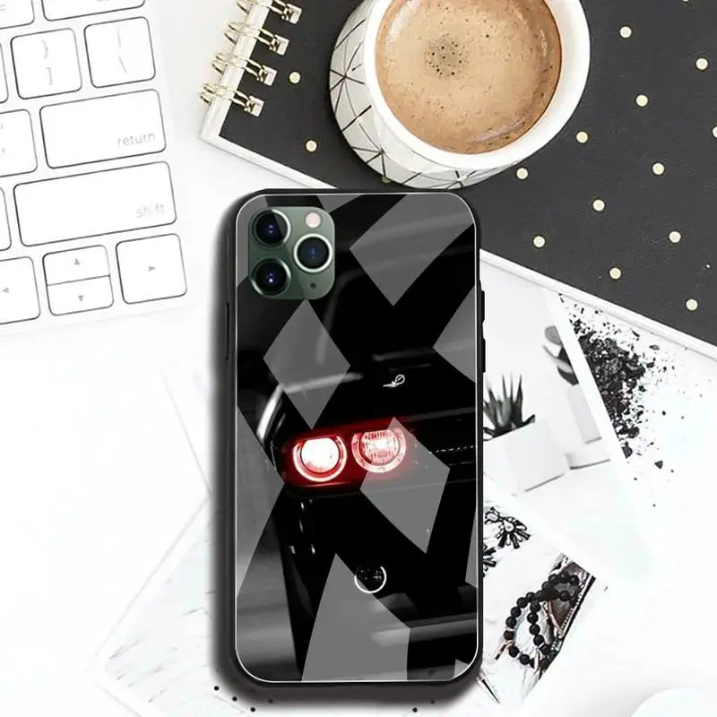 Super Muscle Car Dodge Challenger Phone Case Tempered Glass For iPhone 13 12 Mini 11 Pro XR XS MAX 8 X 7 Plus SE 2020 cover | Мобильные