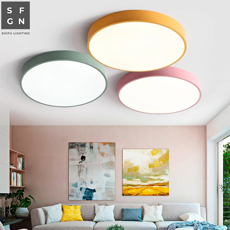 Светодиодный потолочный светильник в виде макаруна ультратонкий современный