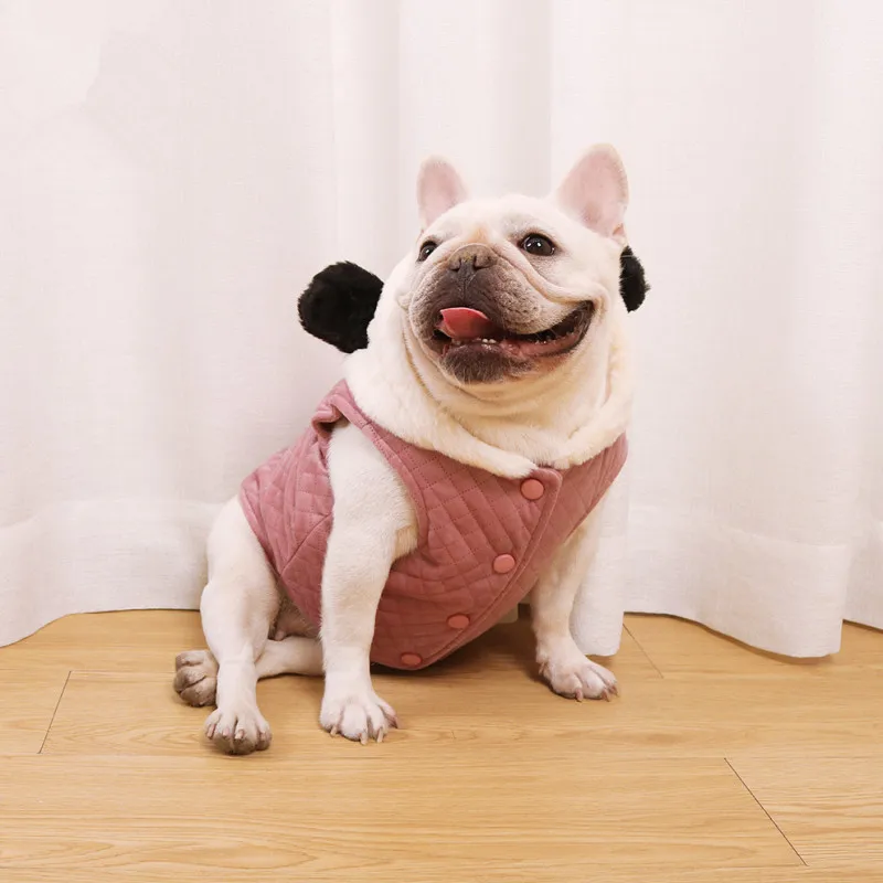Зимняя одежда для французской собаки жилет пальто куртка наряд мопса костюм
