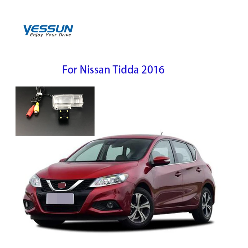 

Yessun License Plate Rear View Camera 4 LED Night Vision 170 Degree HD For Nissan Tidda 2016
