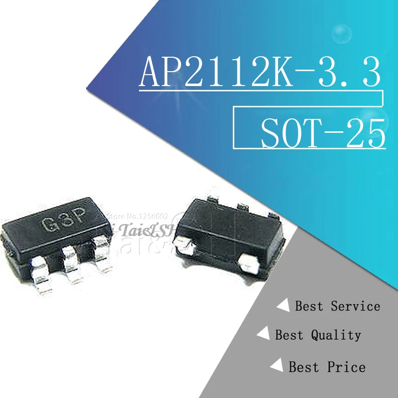 10 шт. Φ 3 V 0.6A SOT25 2112 AP2112 AP2113K AP2112K 3.3|Интегральные схемы| |