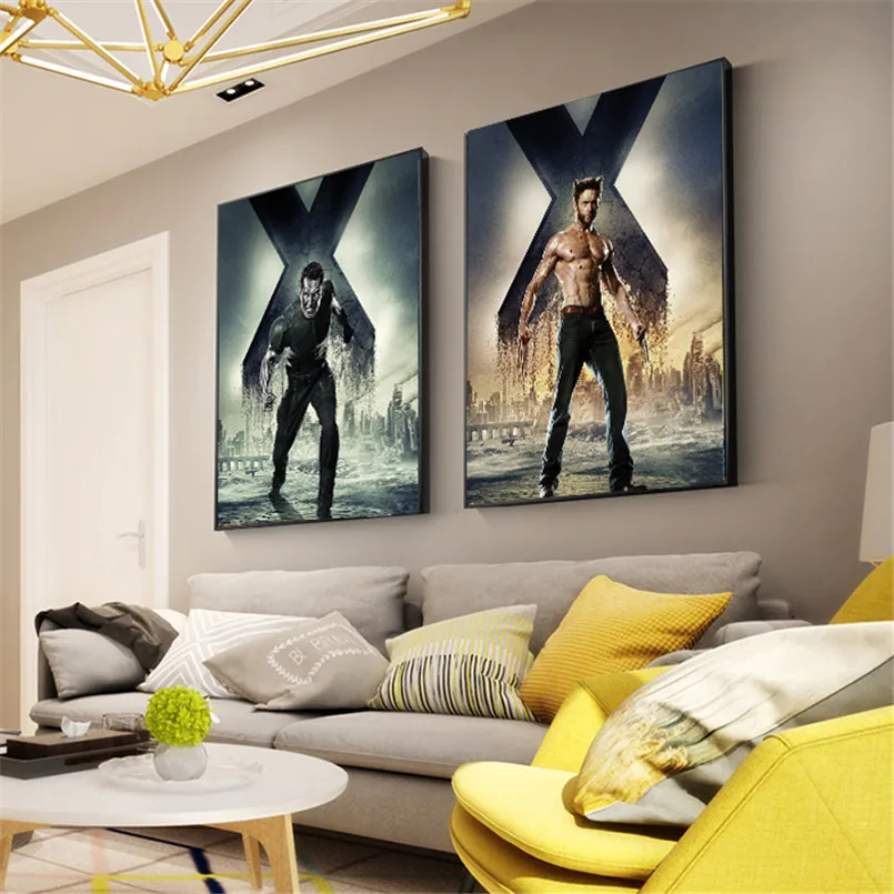 Cartoon X-MAN movie poster canvas Painting Decor Wall Pictures Art Posters and Prints Canvas for pub bar cafe | Дом и сад