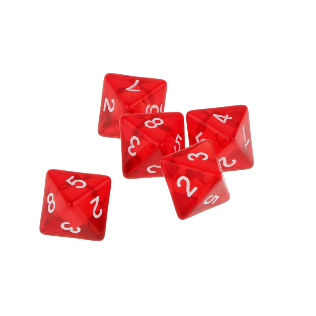 Набор кубиков D8 для D & TRPG 5 шт. двусторонние кубики ролевых игр принадлежности