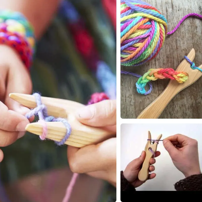 

Hot sale Beech Fork Needle Tapestry Knitting Tool for Weaving Bracelets Necklaces Pendants Dropshipping