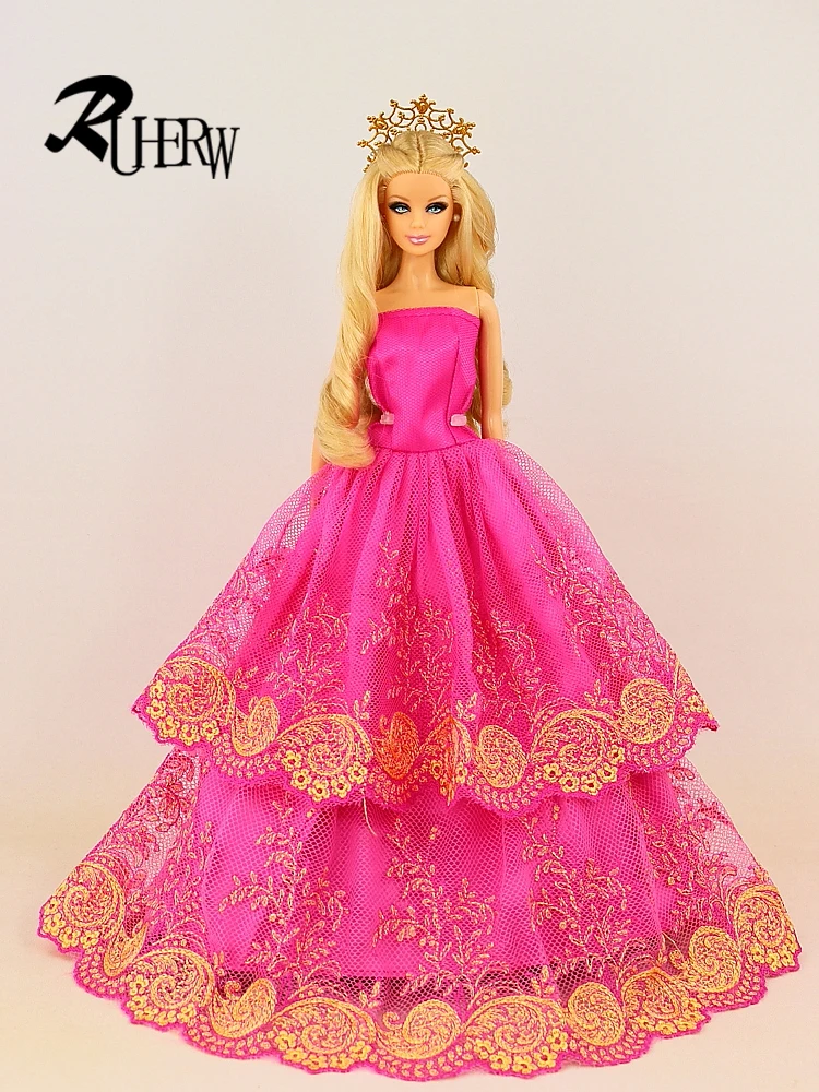 30 шт./лот (платье + обувь вешалка) новое платье ручной работы для куклы Барби